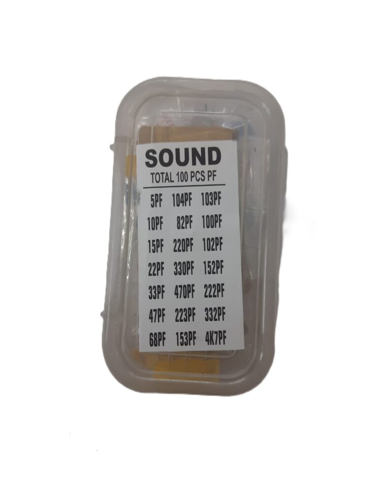 100-Piece Capacitor Assortment Kit – 20 Essential Values (5pF to 4.7nF) for Electronics Projects