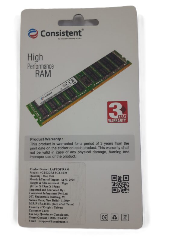 Consistent 4GB DDR3L 1600MHz Laptop RAM – High Performance Memory Module - Image 2