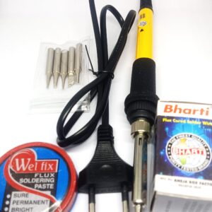 Soldering Kit with Temperature Control Iron, 50g 60/40 Solder Wire (SWG 18), 15g Flux Paste & 5 Tips
