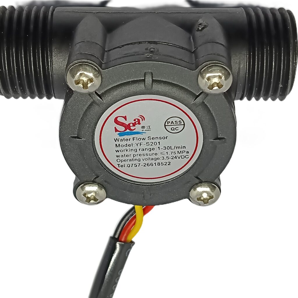 YF-S201 1/2 Inch Water Flow Sensor – Hall Effect Flow Meter for Arduino, ESP32 & IoT Projects